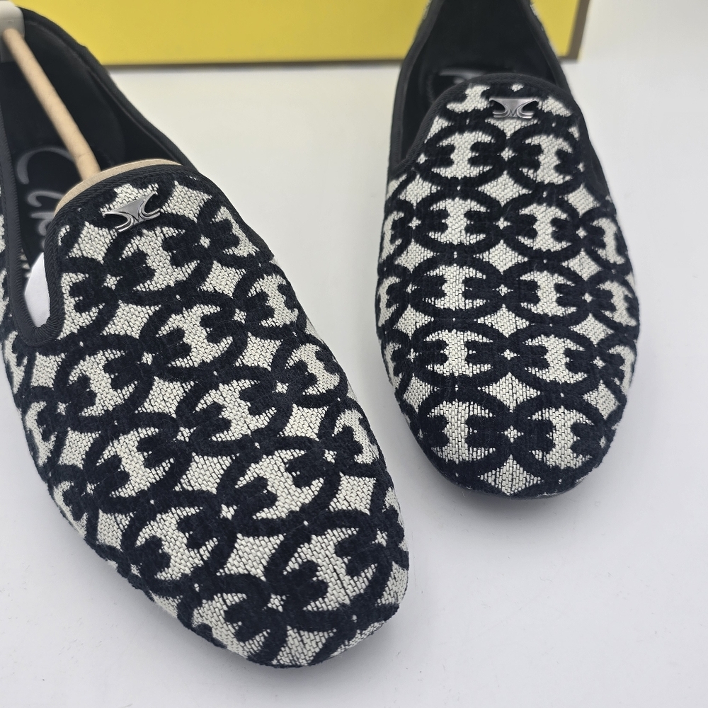 NIB Circus NY by Sam Edelman Tiffany Flat Loafers, Black/Natural Fabric, 6M - Picture 3 of 16